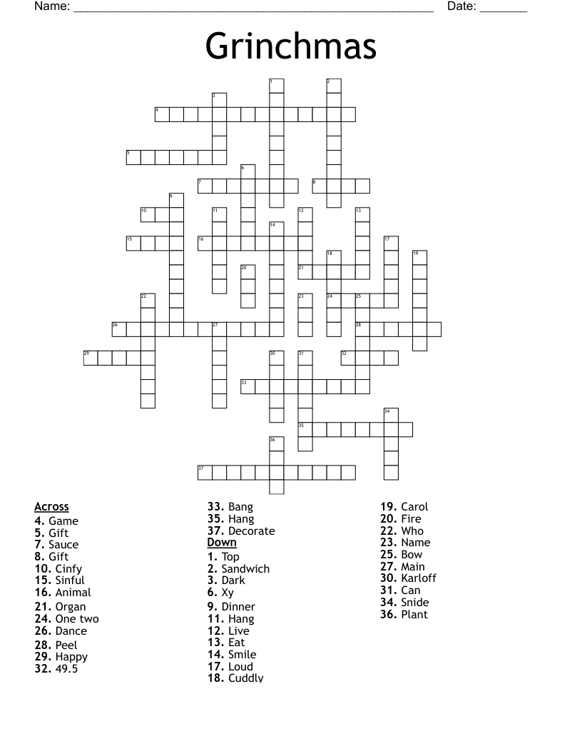 Grinchmas Crossword