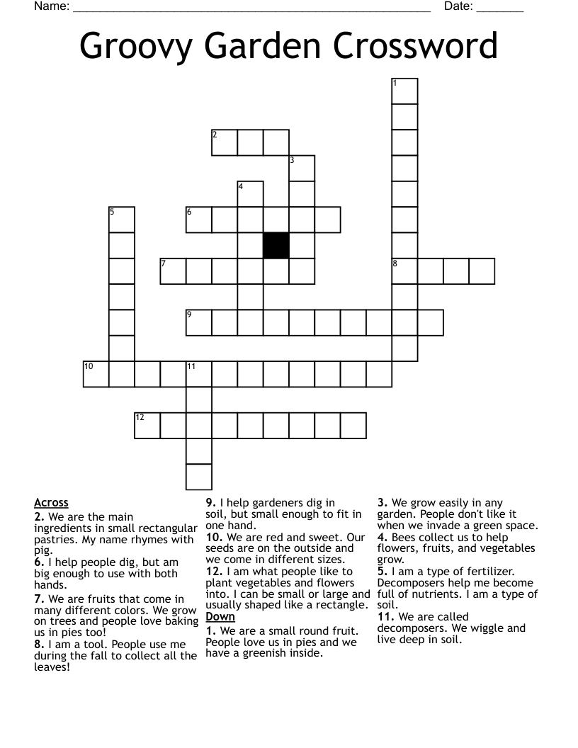 Groovy Garden Crossword
