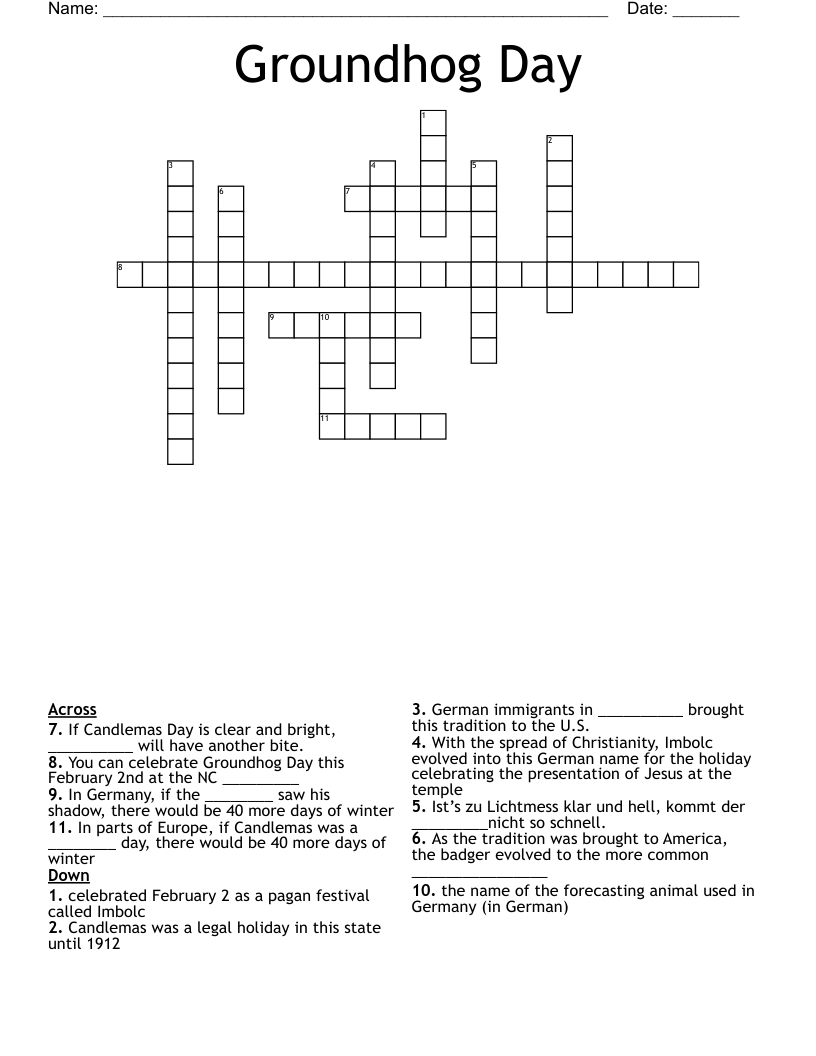 Groundhog Day Crossword
