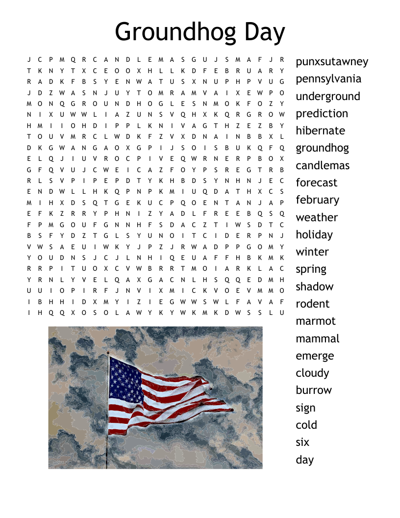 Groundhog Day Word Search