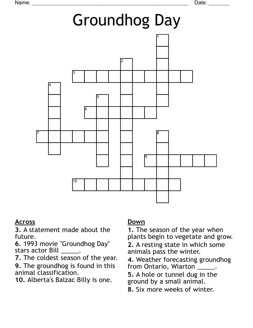 Groundhog Day Crossword
