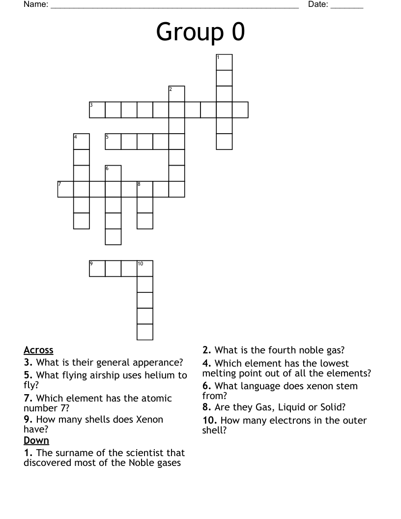 Group 0 Crossword