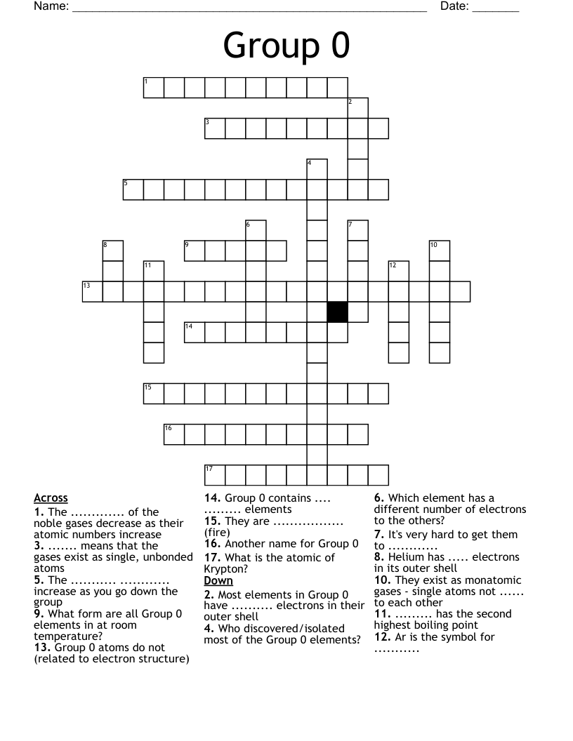 Group 0  Crossword