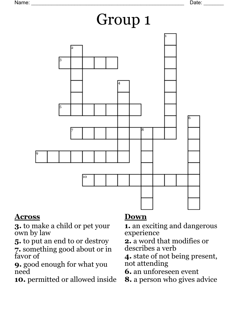 Group 1 Crossword