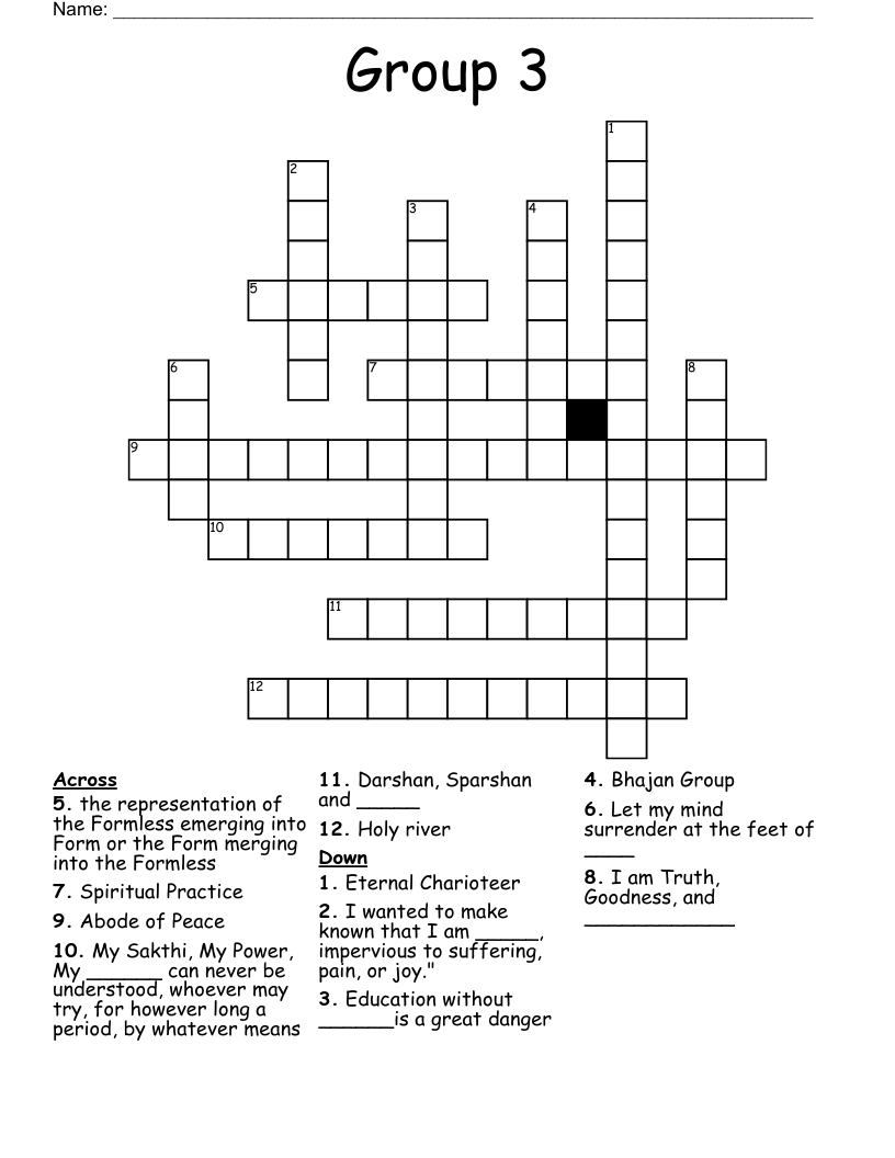 Group 3 Crossword