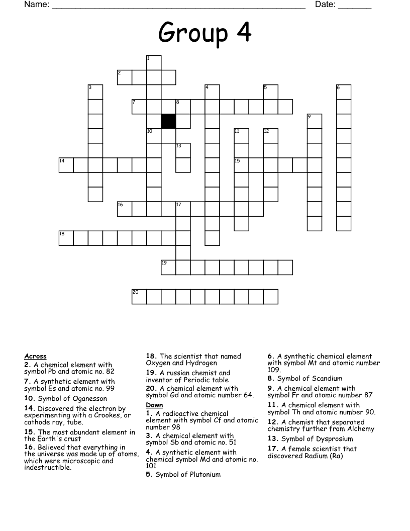 Group 4 Crossword