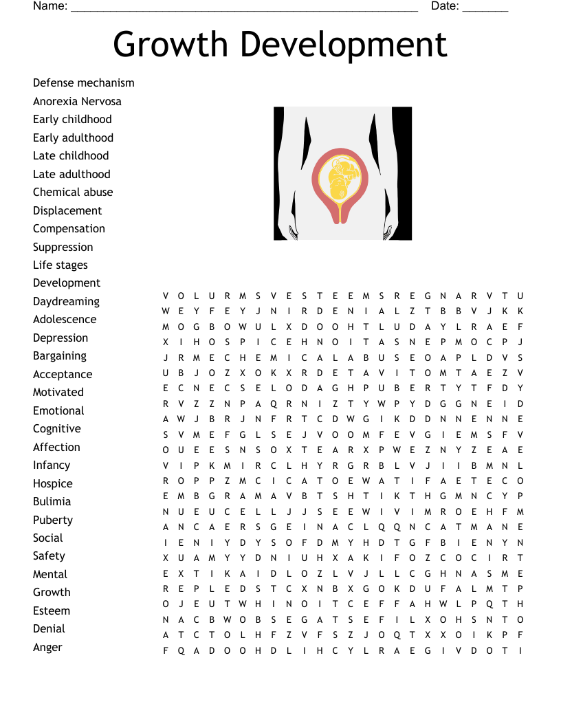 Growth Development Word Search