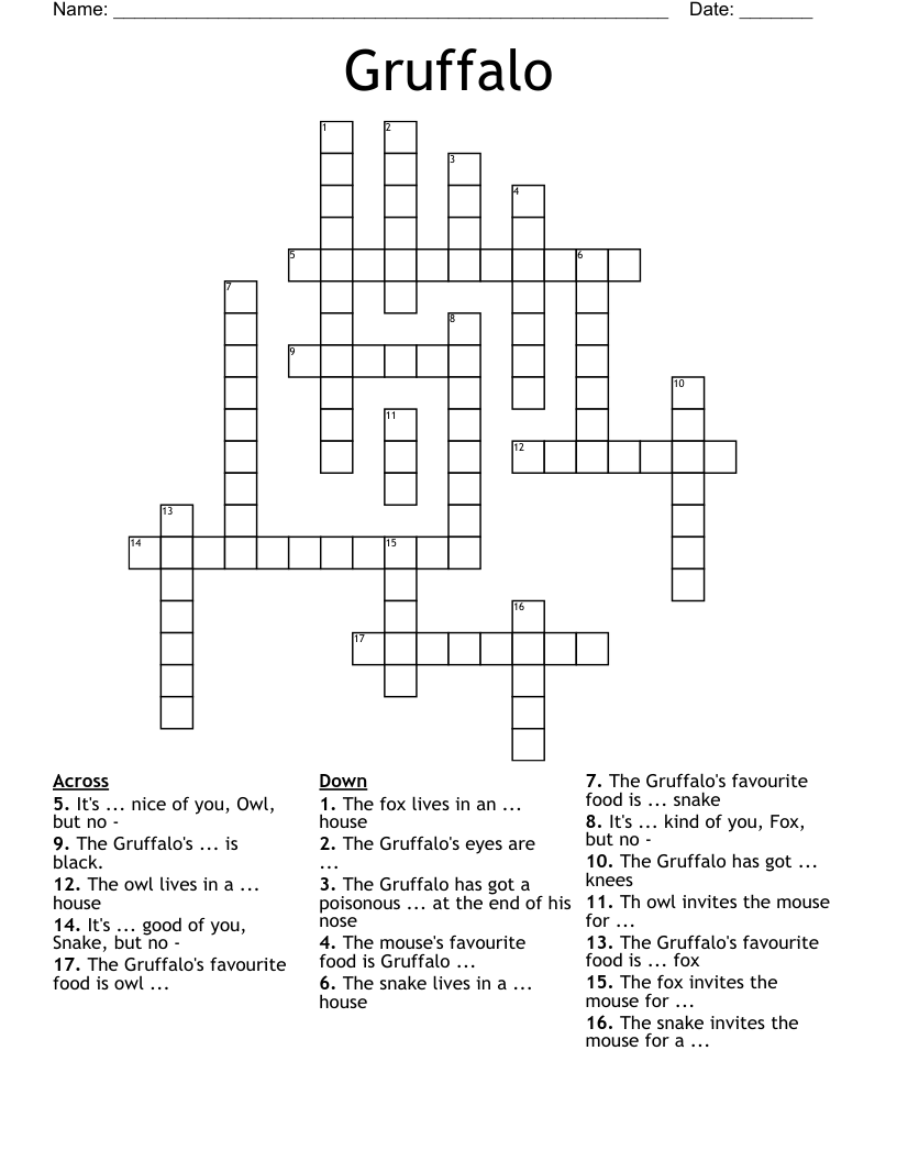 Gruffalo Crossword