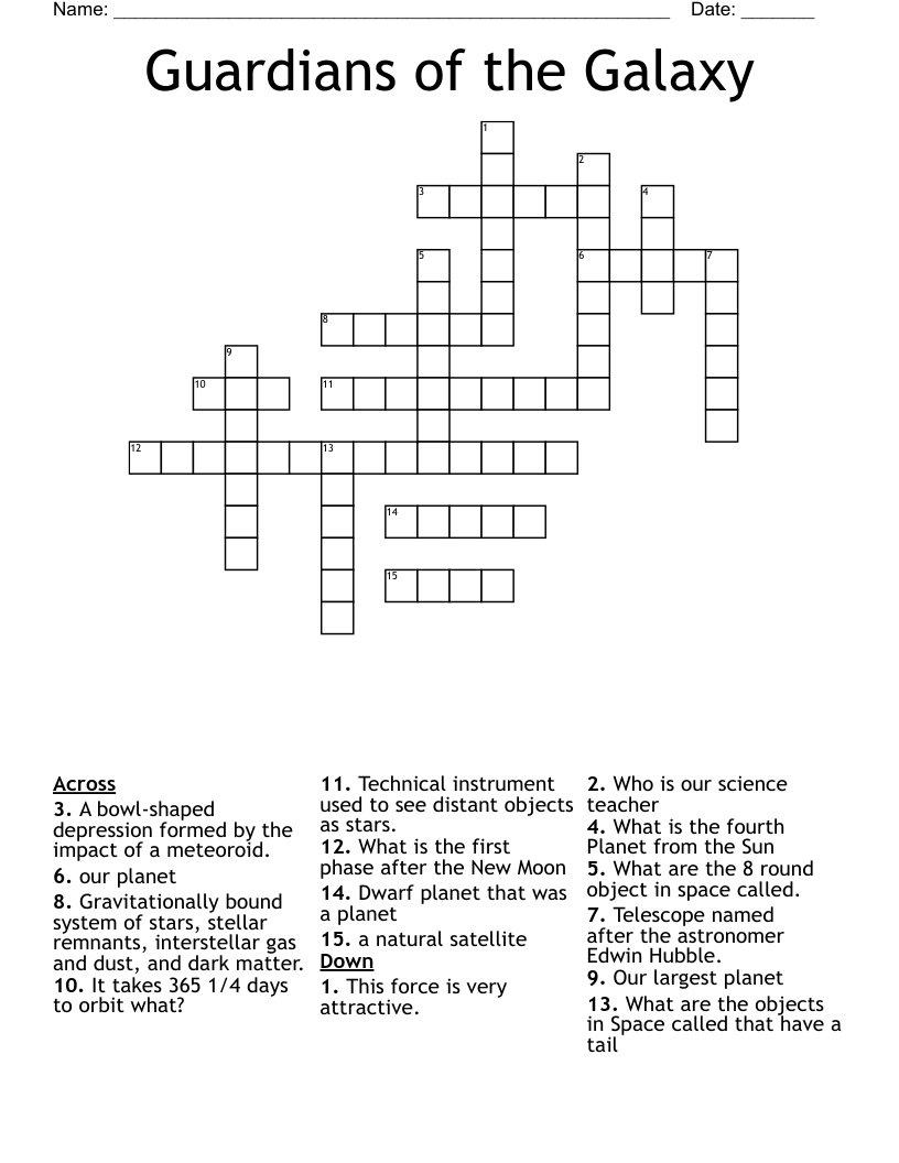 Guardians of the Galaxy  Crossword