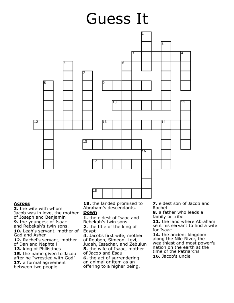 Guess It Crossword