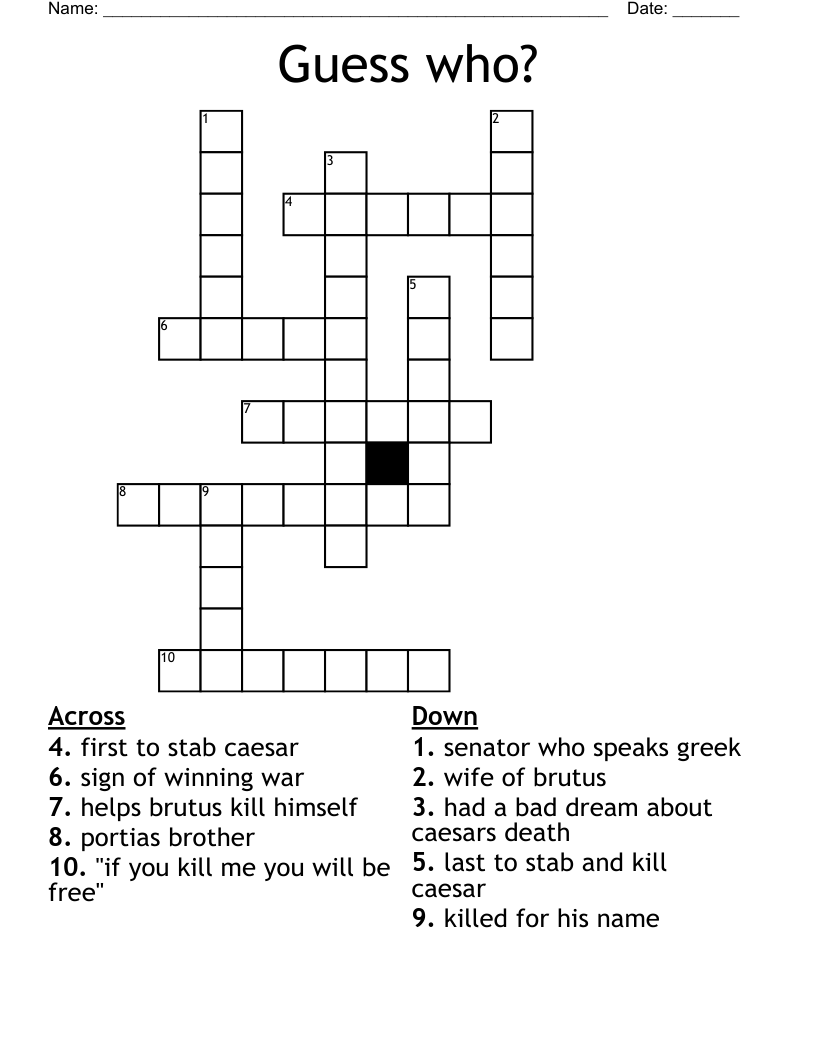 Guess who? Crossword