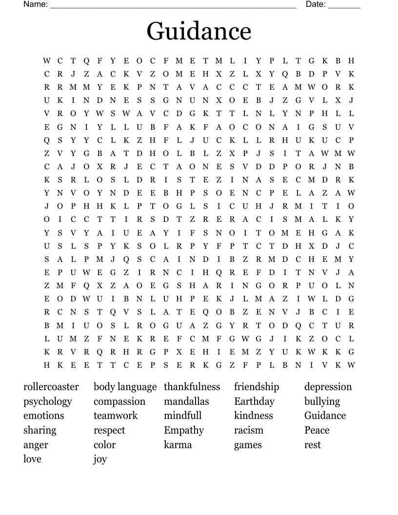 Guidance Word Search