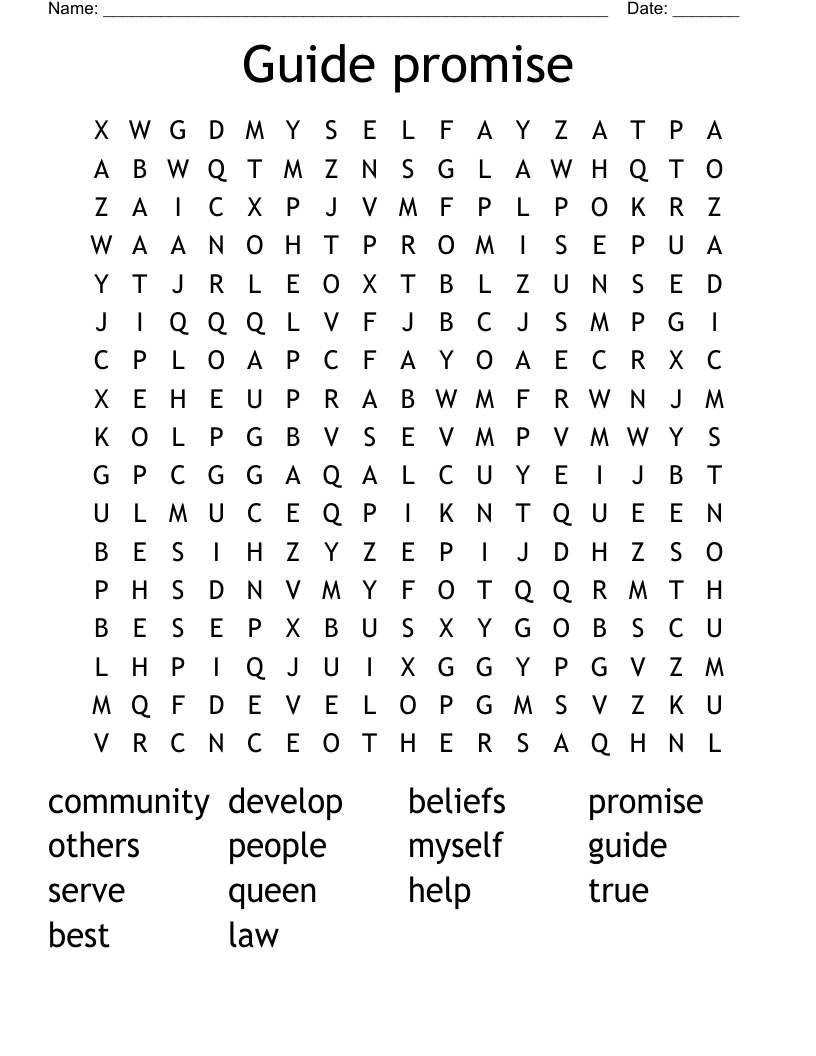 Guide promise Word Search