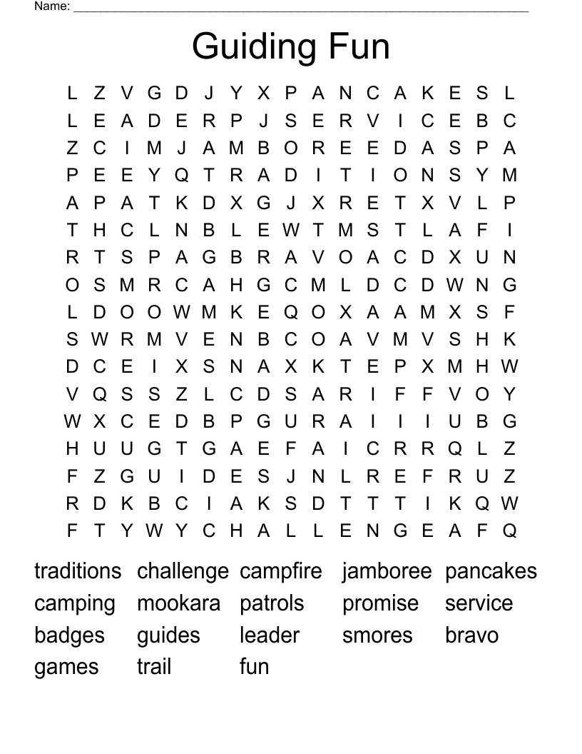 Guiding Fun Word Search
