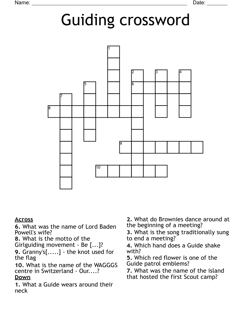 Guiding crossword