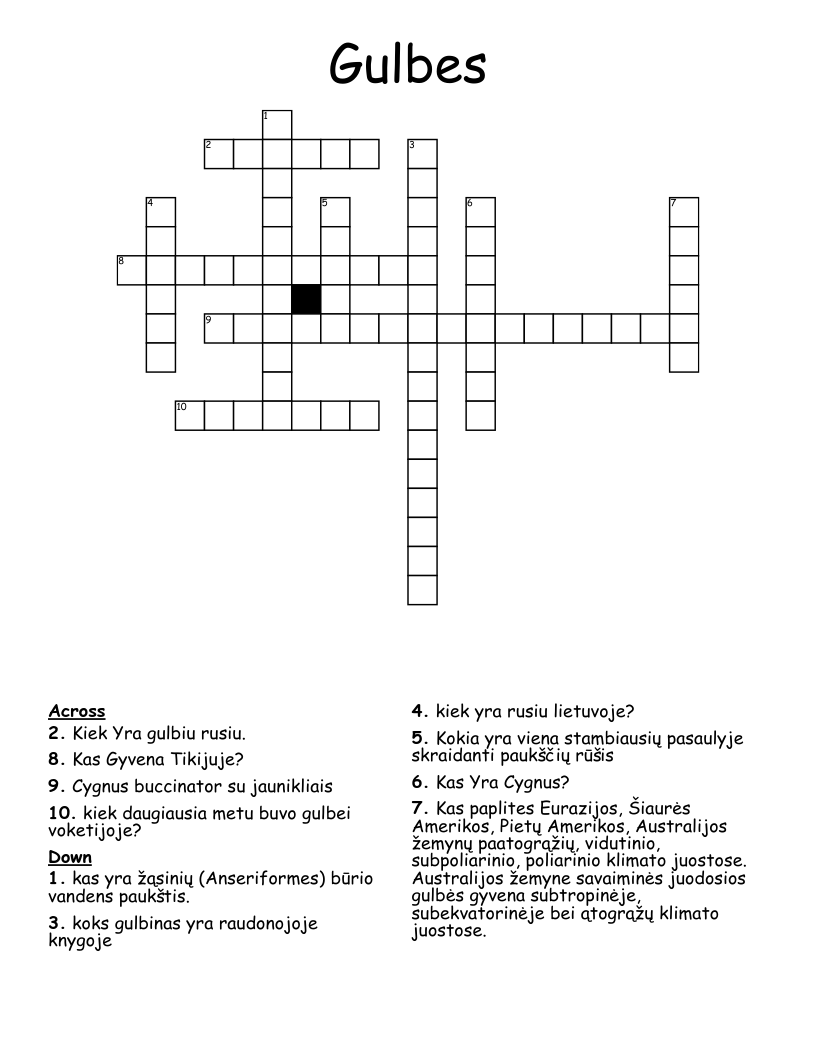 Gulbes Crossword