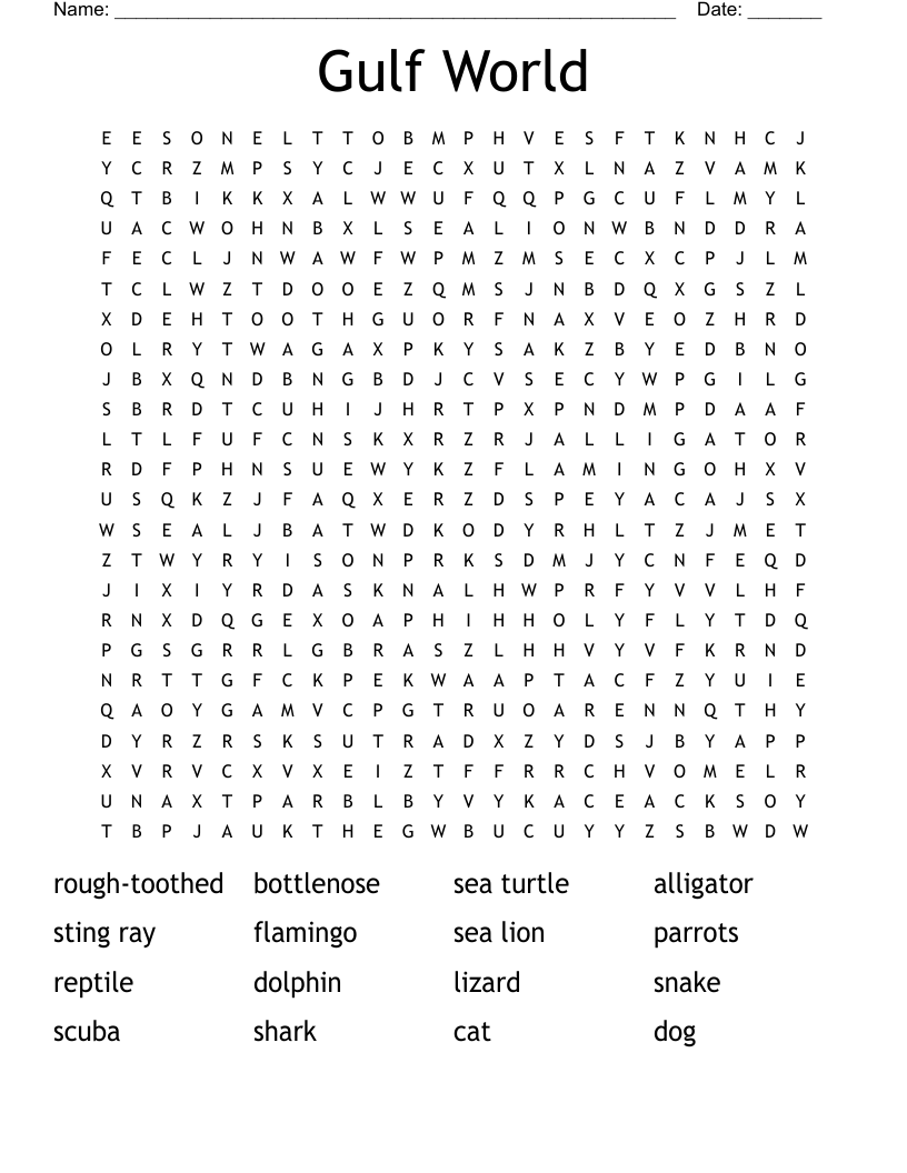 Gulf World Word Search
