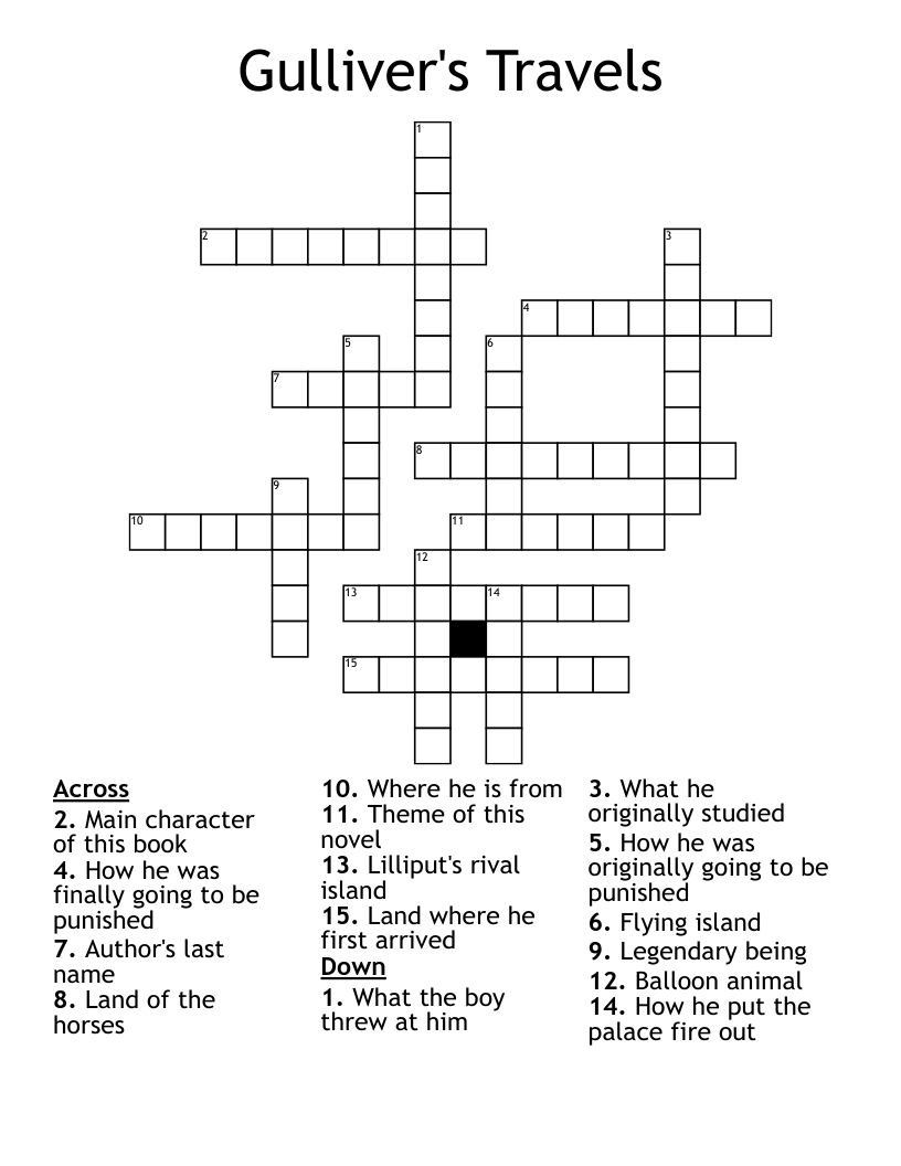 Gulliver's Travels Crossword