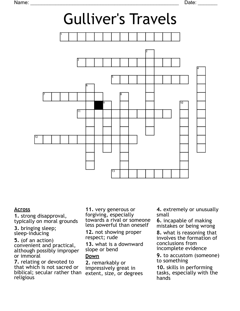 Gulliver's Travels Crossword
