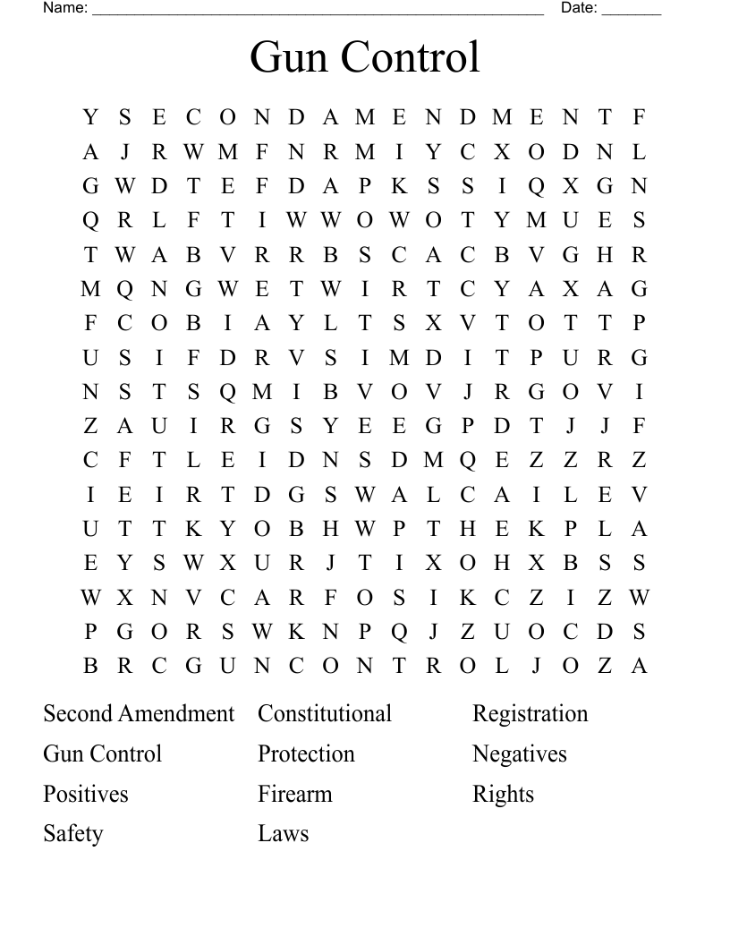 Gun Control Word Search