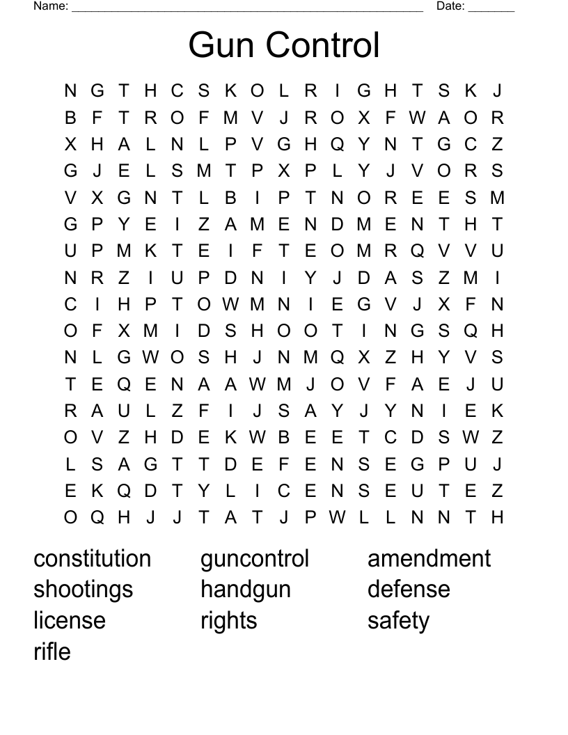 Gun Control Word Search