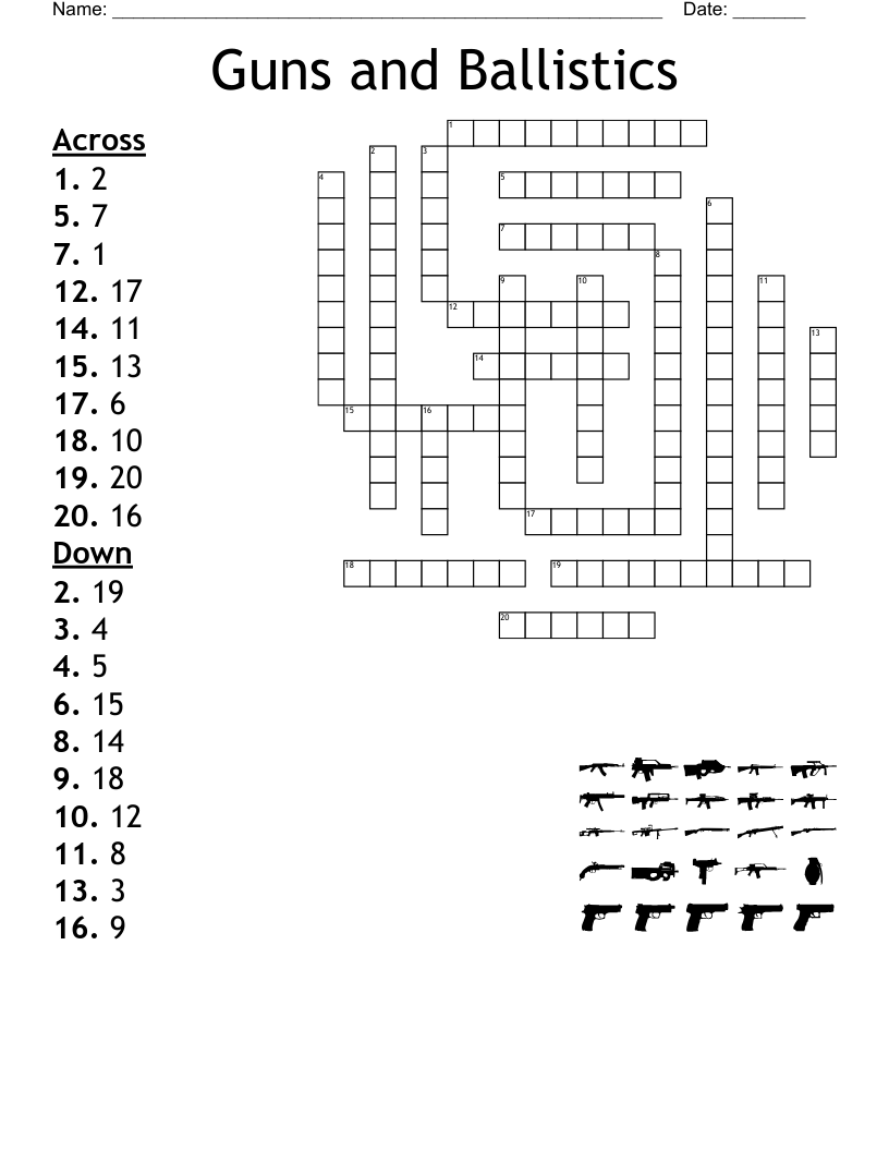 Guns and Ballistics Crossword