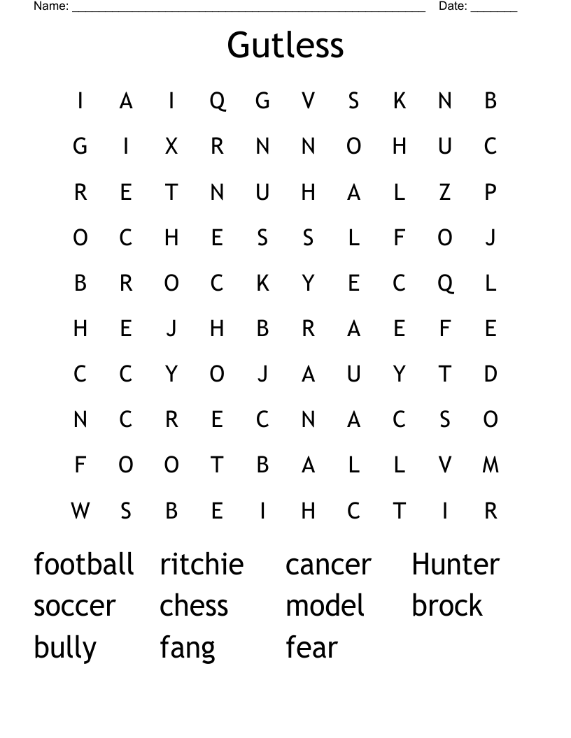 Gutless Word Search