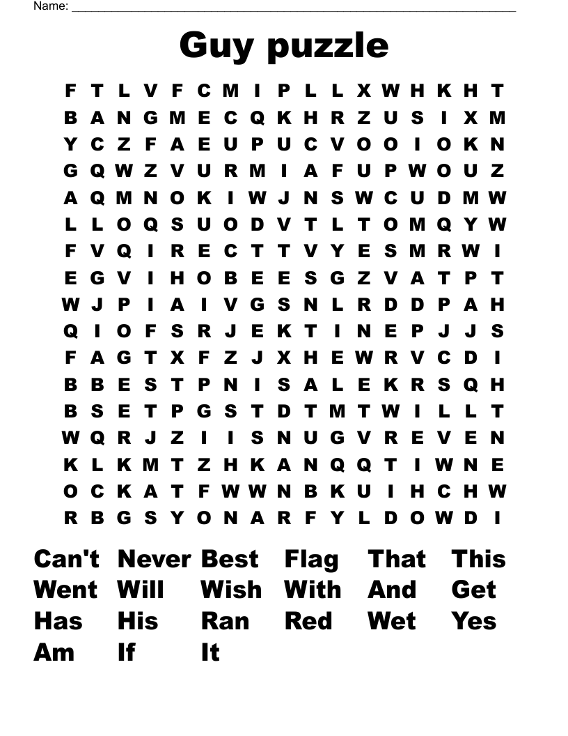 Guy puzzle Word Search