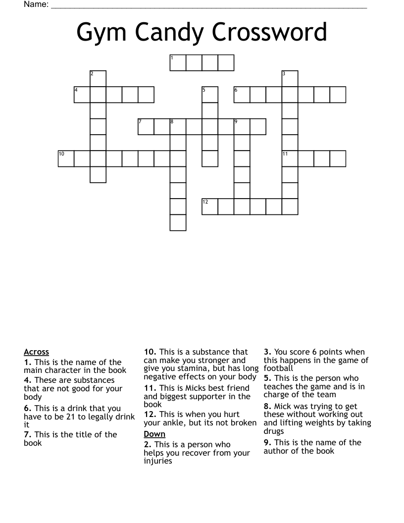 Gym Candy Crossword