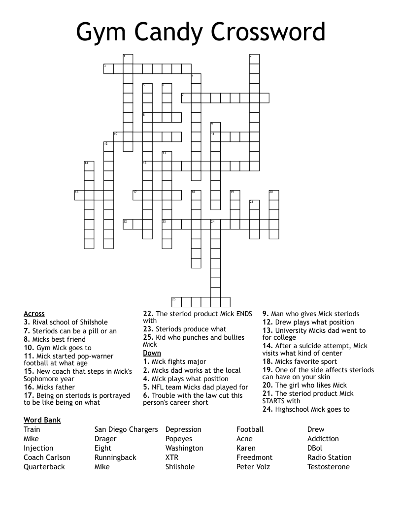 Gym Candy Crossword