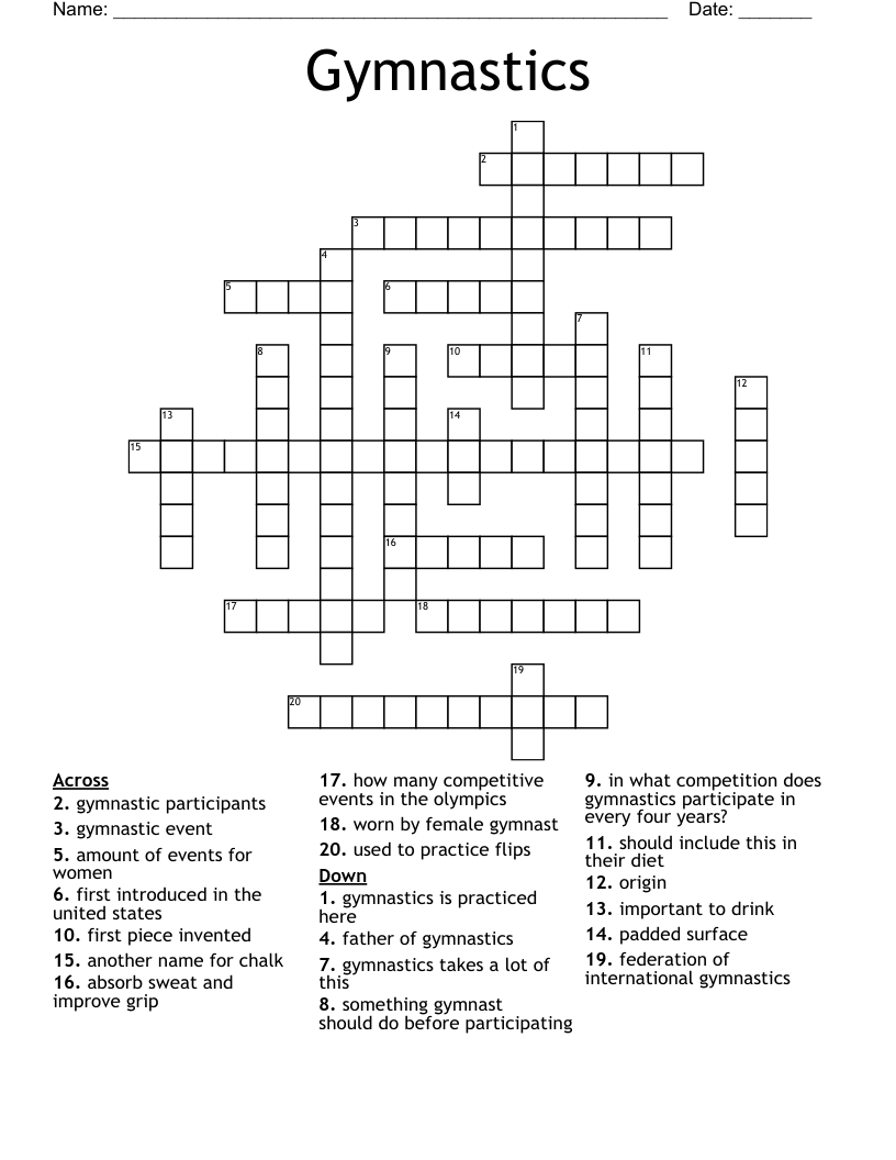 Gymnastics Crossword