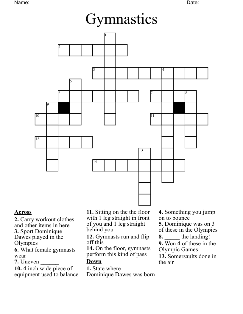 Gymnastics Crossword