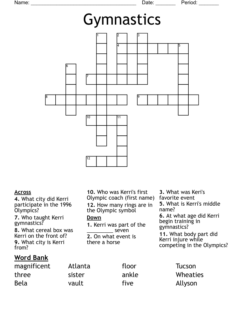 Gymnastics Crossword