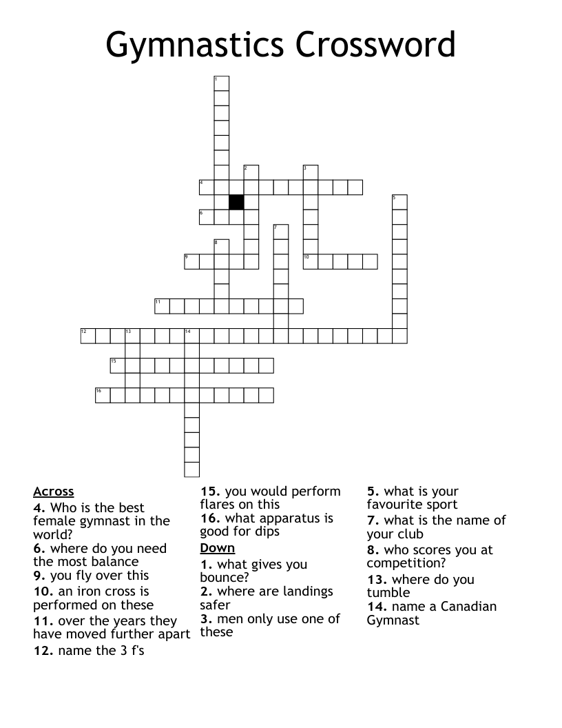Gymnastics Crossword