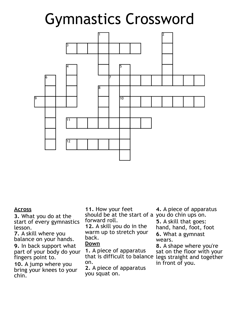 Gymnastics Crossword