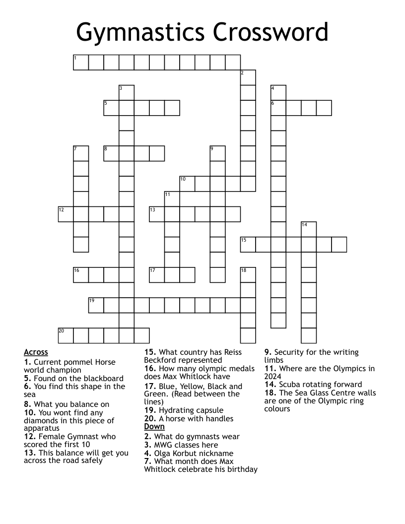 Gymnastics Crossword