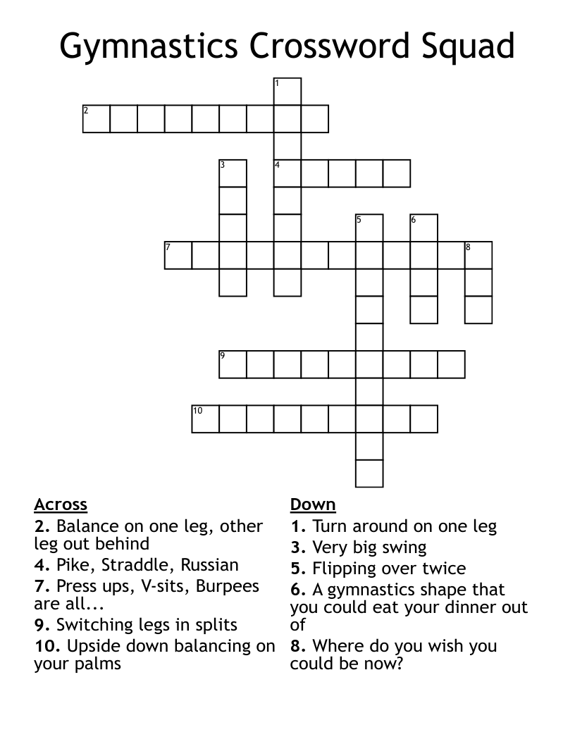 Gymnastics Crossword Squad
