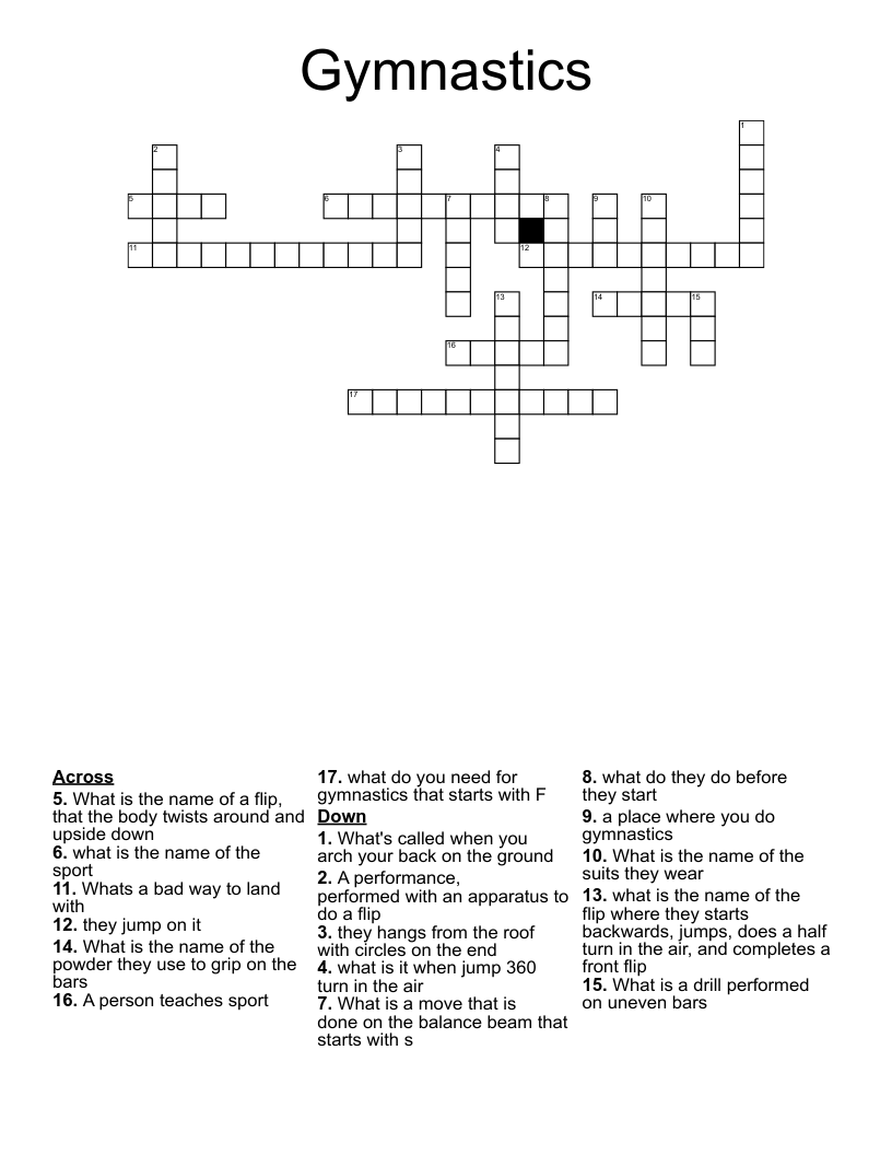 Gymnastics  Crossword