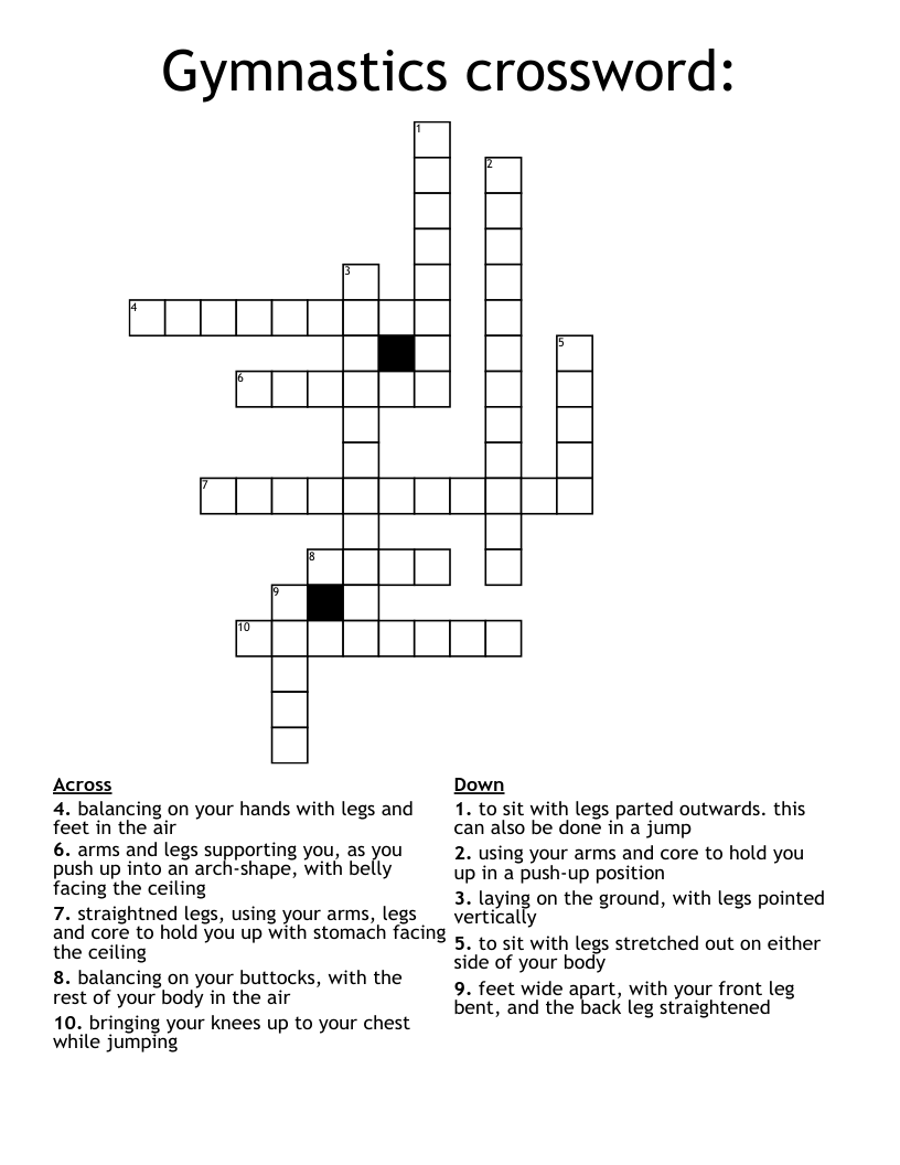 Gymnastics crossword: