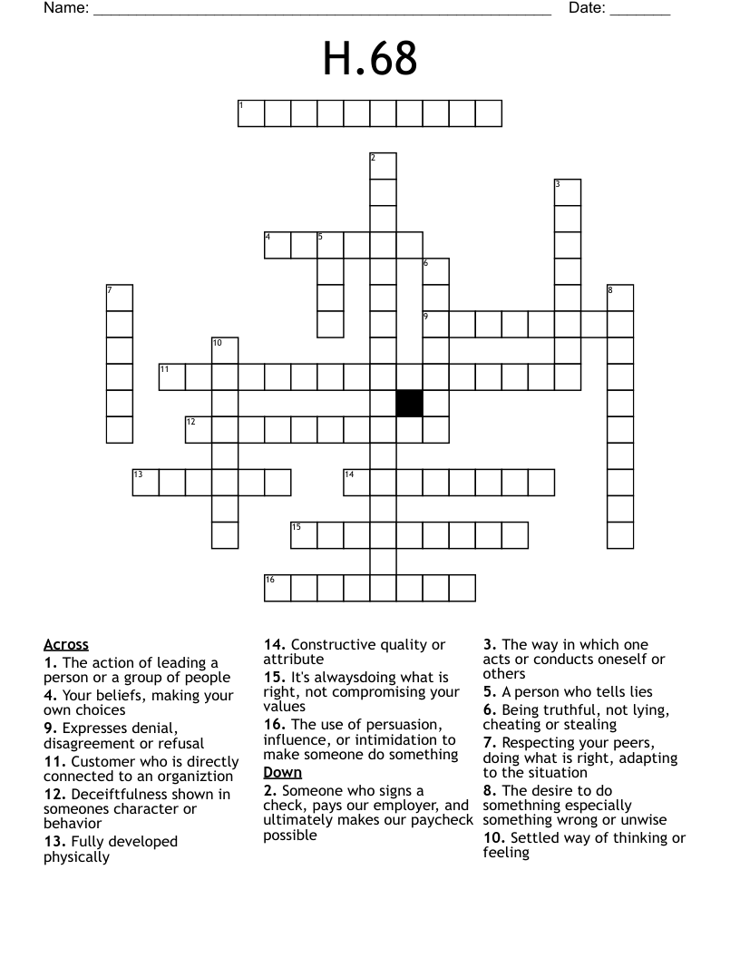 H.68 Crossword