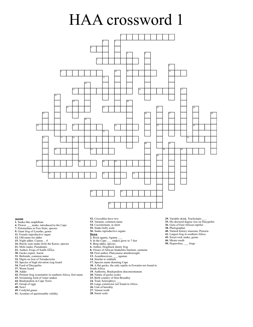 HAA crossword 1