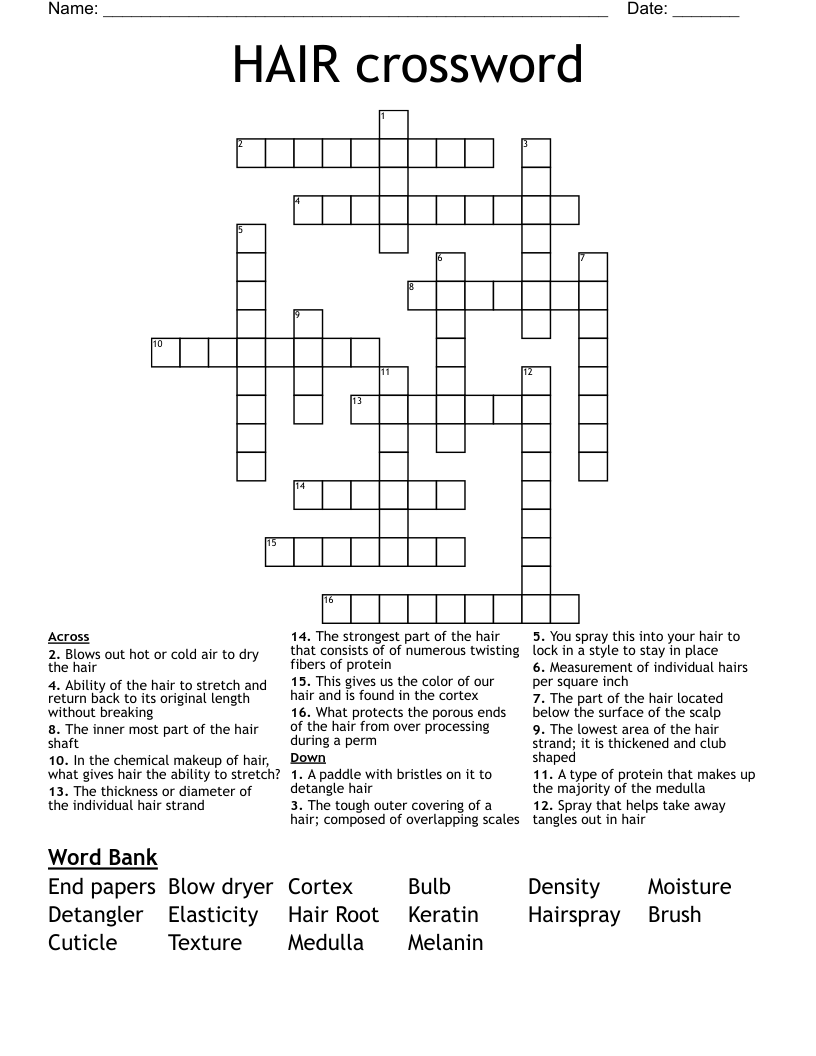 HAIR crossword