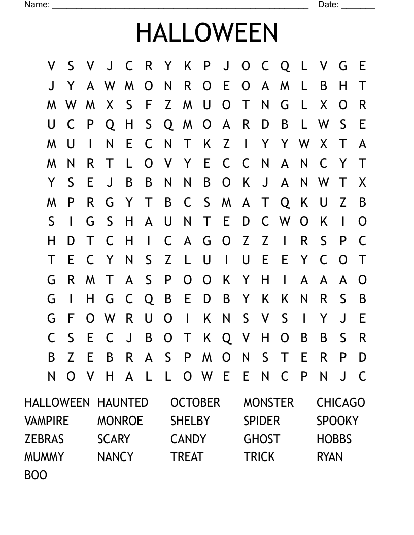 HALLOWEEN Word Search