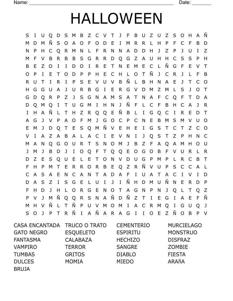 HALLOWEEN Word Search
