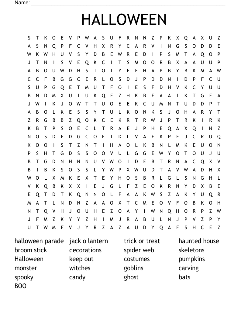 HALLOWEEN Word Search