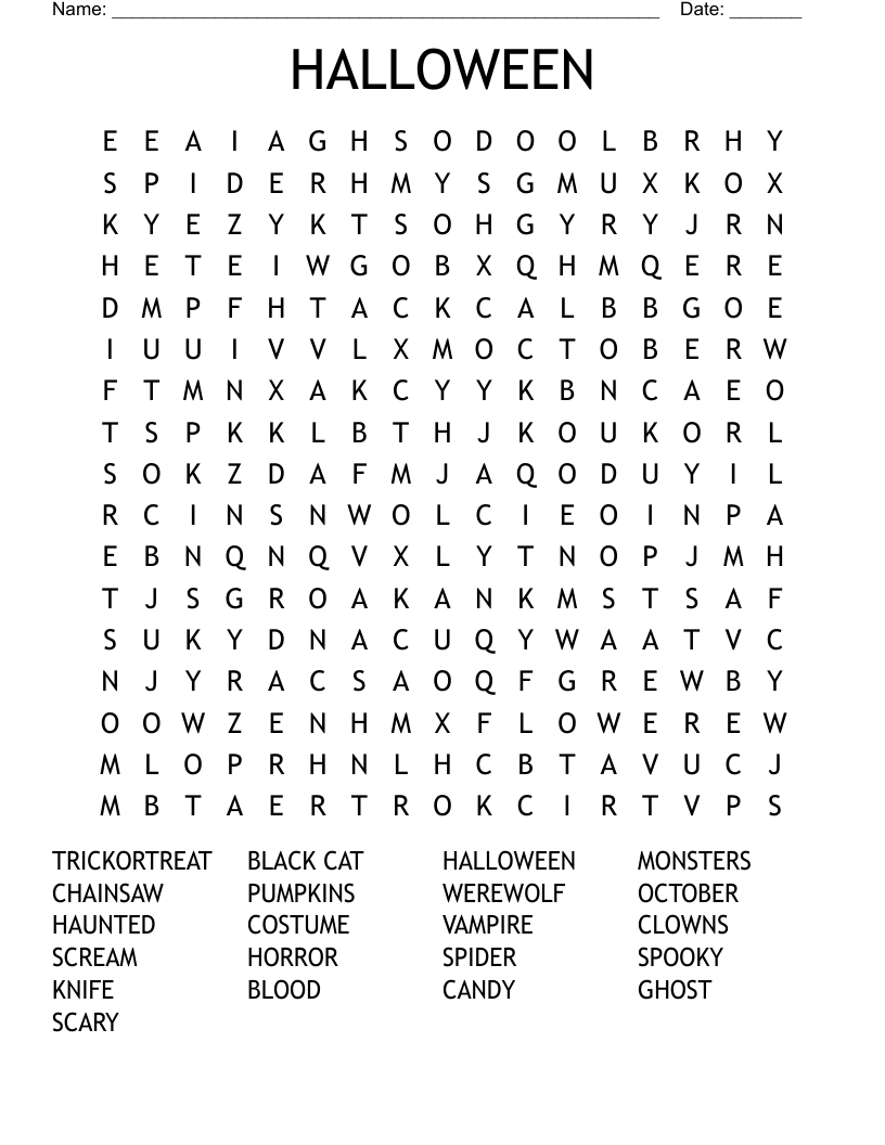 HALLOWEEN Word Search