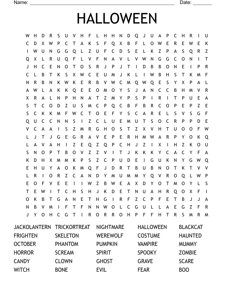 HALLOWEEN Word Search