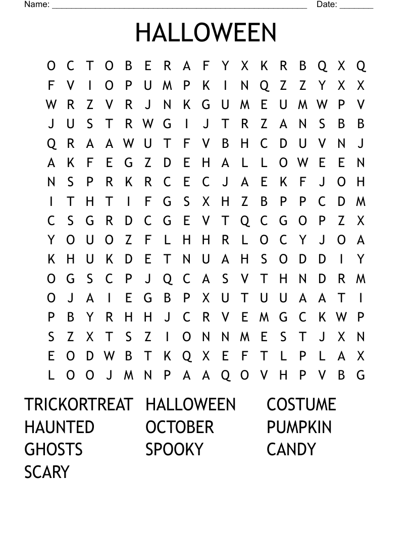 HALLOWEEN Word Search