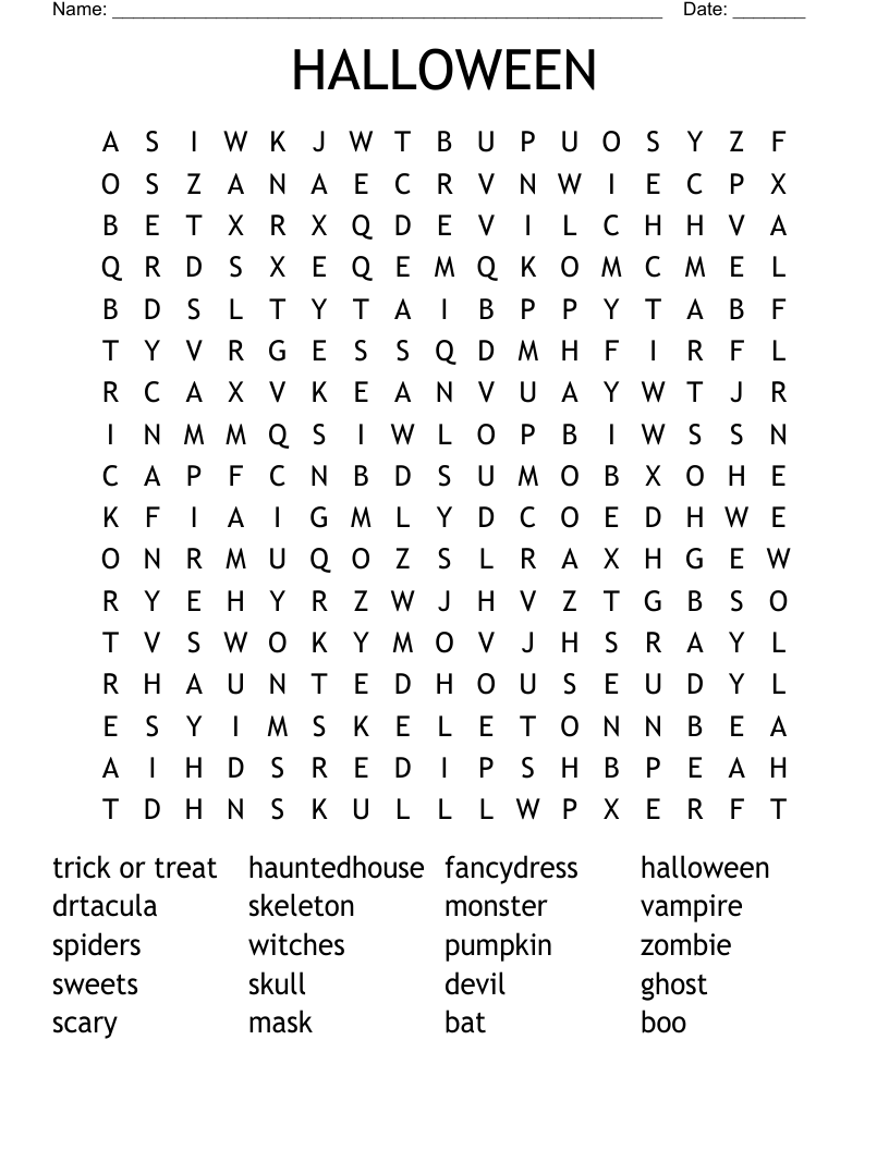 HALLOWEEN Word Search