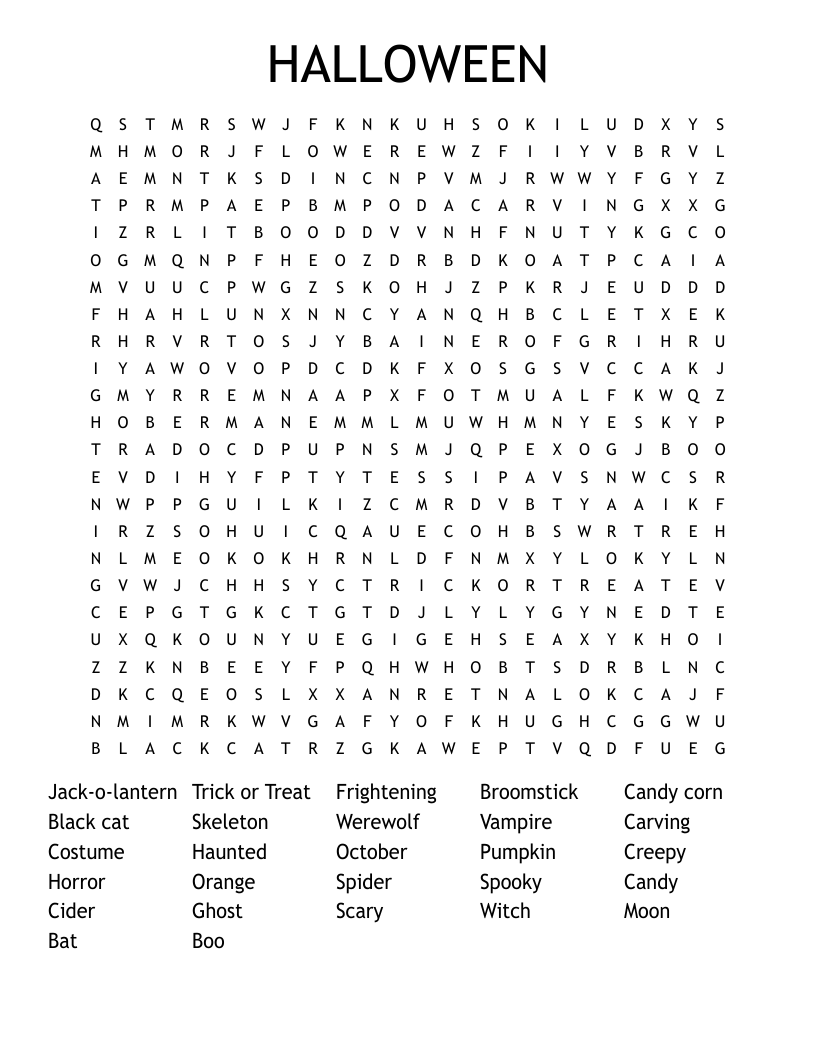 HALLOWEEN Word Search
